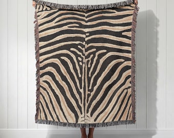 Zebra Stripes Woven Blanket | Animal Print Home Decor Throw
