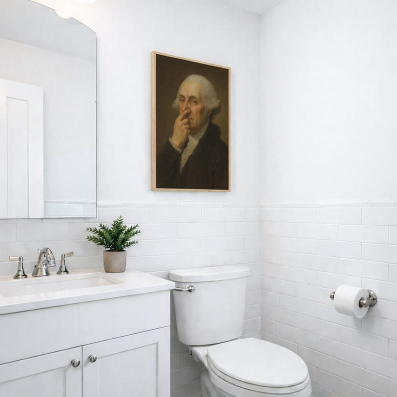 George Washington Bathroom Poster: Vintage Portrait Toilet Humor image 14