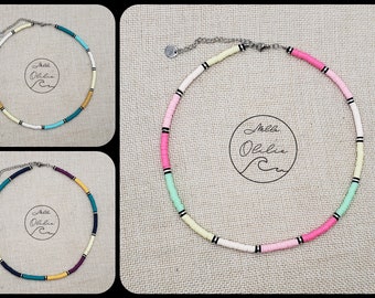 Heishi necklace 4mm multicolor