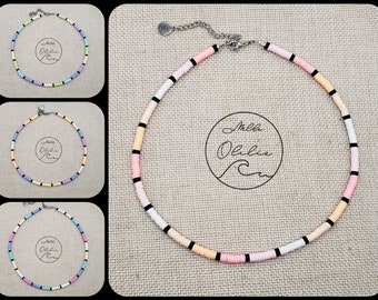 Heishi necklace 4mm multicolored