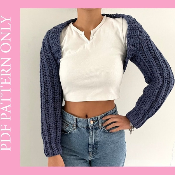 Chunky Crochet Shrug, Pattern for Beginners