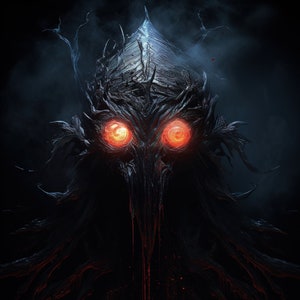 Monster, Demon, Glowing Eyes, Dark Art, Digital Download