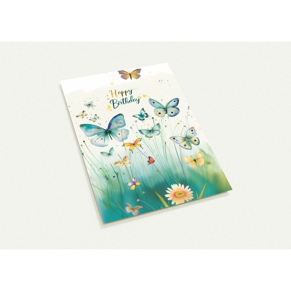 Abacus Cards Geburtstagskarte Für Frauen – Floral Mit Kuchen & Schmetterlingen, 17x12,5 Cm