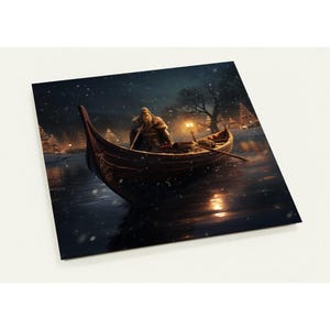 10 Christmas Cards, Boat, Set of 10 Postcards (2-sided, Standard Envelopes)