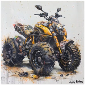 10 Karten, Quad, Geburtstag, Mechaniker, Biker