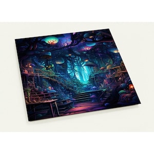 10 Cards Magical Library Elves Forest Set of 10 Postcards (2 Sided, Standard Envelopes)