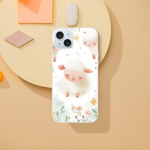 Schattige lammetjes met bloemen, telefoonhoesjes