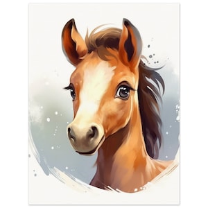 Süßes Fohlen, Pferd, Tierbaby, Kinderzimmer Wandkunst