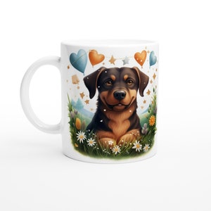 Mug for dog lovers, doglovers, flowers, hearts