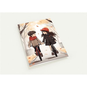 10 cartes de voeux, amour, enfants, couples, vélo, manga (enveloppes standards)