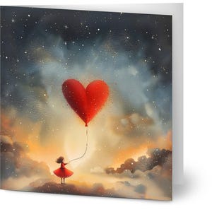 10 kaarten, meisje met hartballon, liefde, vrijheid, loslaten