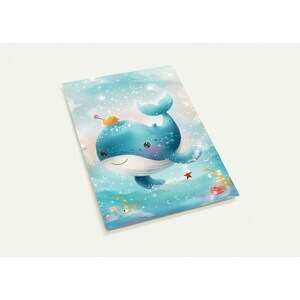 10 cartes, baleine mignonne, baptême, anniversaire,