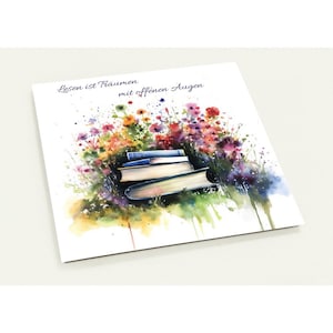 10 Cartoline Libri, Fiori, Lettura, Sogno, FantasiaSet di 10 cartoline (buste standard fronte-retro)
