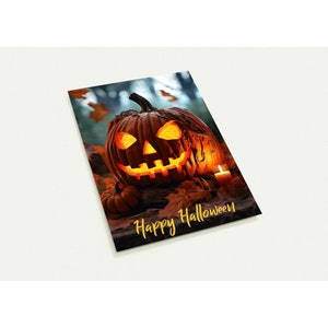 10 x Pumpkin Halloween Postcard with Envelopes