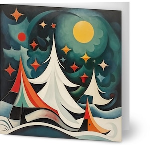 10 kartek świątecznych Art Christmas Tree Zestaw 10 kartek okolicznościowych (standardowe koperty)