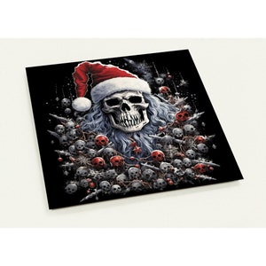 10 Weihnachtskarten, Skelett Weihnachtsmann, Set mit 10 Postkarten (2-seitig, Standardumschläge)