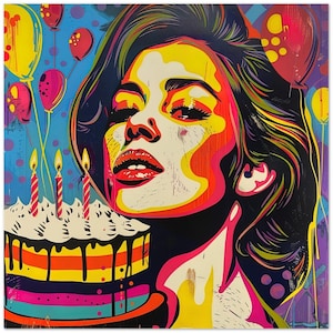10 tarjetas, felicitaciones, cumpleaños, pop art.