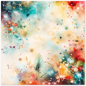 10 kaarten, glitter, bloemen, sterren,