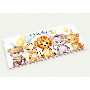 10 cartes postales, cartons d'invitation, rigolos, animaux, enfants, anniversaire (2 faces, enveloppes standards)
