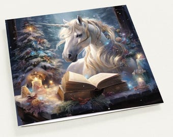10 Christmas Cards, Fantasy, Magic, Unicorn, Book, Set of 10 Greeting Cards (Standard Envelopes)