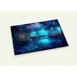 10 Tarjetas Biblioteca Hundida Barco Submarino Mágico Juego de 10 Tarjetas Postales (2 Caras, Sobres Estándar)
