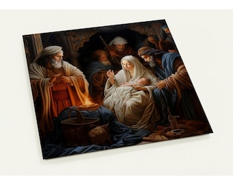 10 Christmas cards, Christian, religious. Holy Night, Birth of Jesus, Holy Family, Set of 10 Postcards (2 Sided, Standard Envelopes)