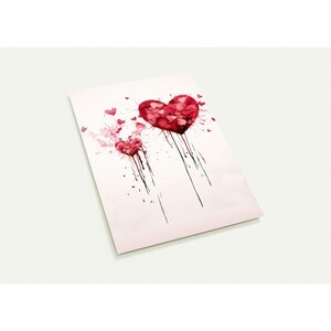 10 cartes postales, coeurs, amour, fête des mères, Saint Valentin (enveloppes standards 2 faces)