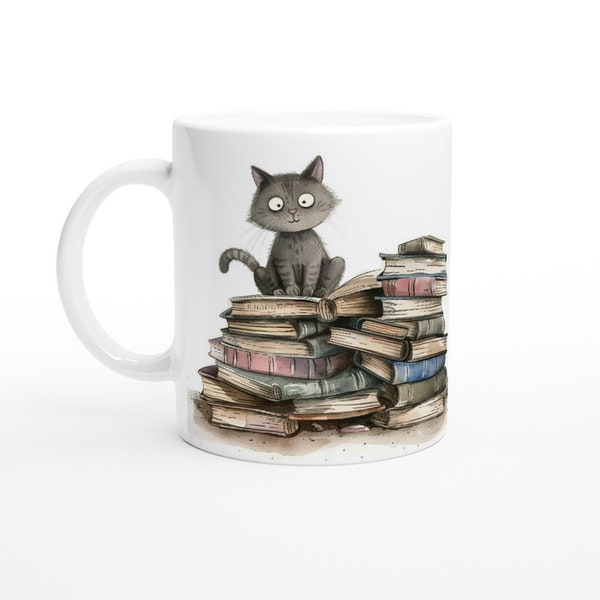 Freundliche Katze, Bücher, Comic, Tasse