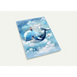 10 kaarten, voor doop, kind, walvis, wolken
