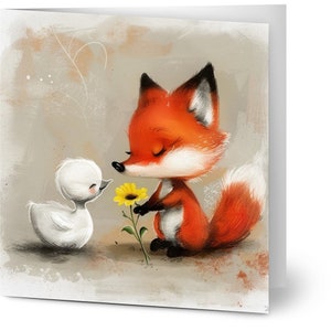 10 carte, volpe e anatra, regalo, per te