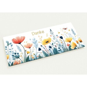 10 Postkarten, Danke, Blumen, foliert
