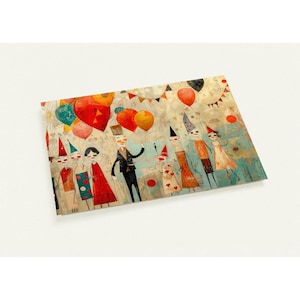 10 postcards, birthday card, invitation, abstract, (2-sided, standard envelopes)