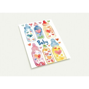10 cartes de voeux, bébé, naissance
