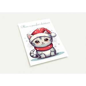 10 tarjetas navideñas, Que tengas una Navidad perfecta, gato, Navidad, con sobres