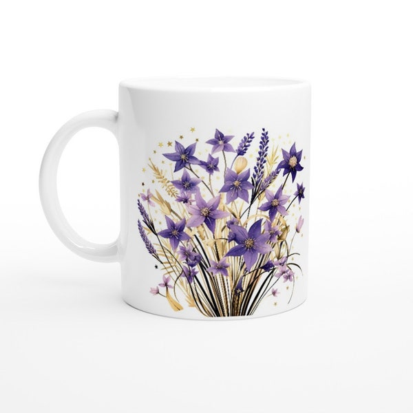 Tasse Blumen, floral, Strauss, violett