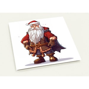 10 tarjetas de Navidad Viking Santa Claus Comic Juego de 10 tarjetas postales (2 caras, sobres estándar)