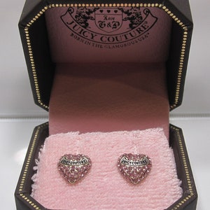 Juicy Couture Pave Heart Stud Earrings - YJRU0573 PINK