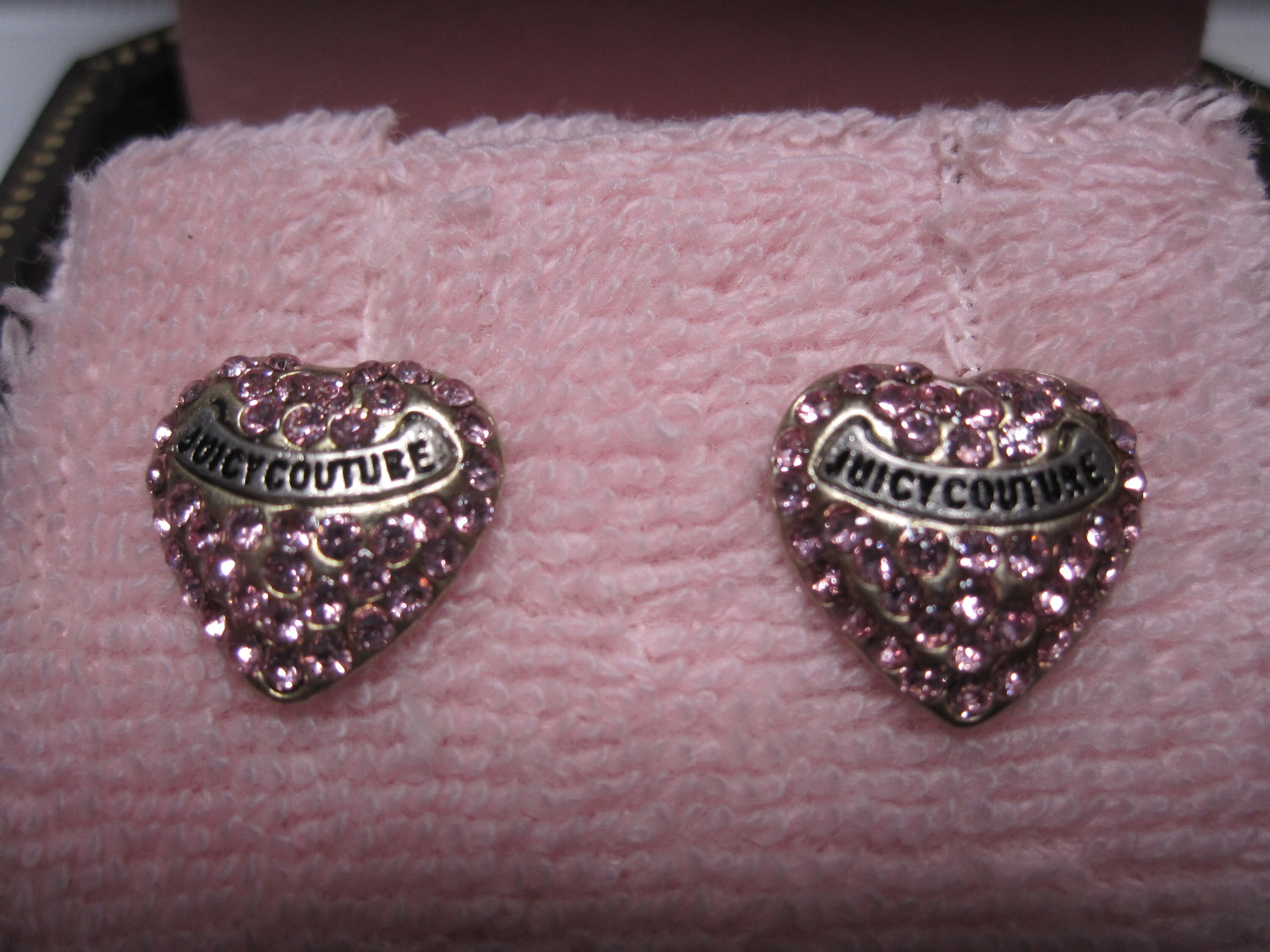 Juicy Couture Vintage Pink Rhinestone Pave Heart Necklace – leslieenrose