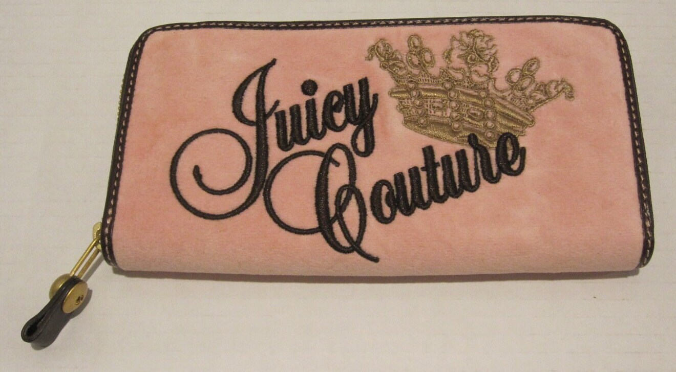 Vintage Juicy Couture Velour Money Pieces Zip Around Wallet