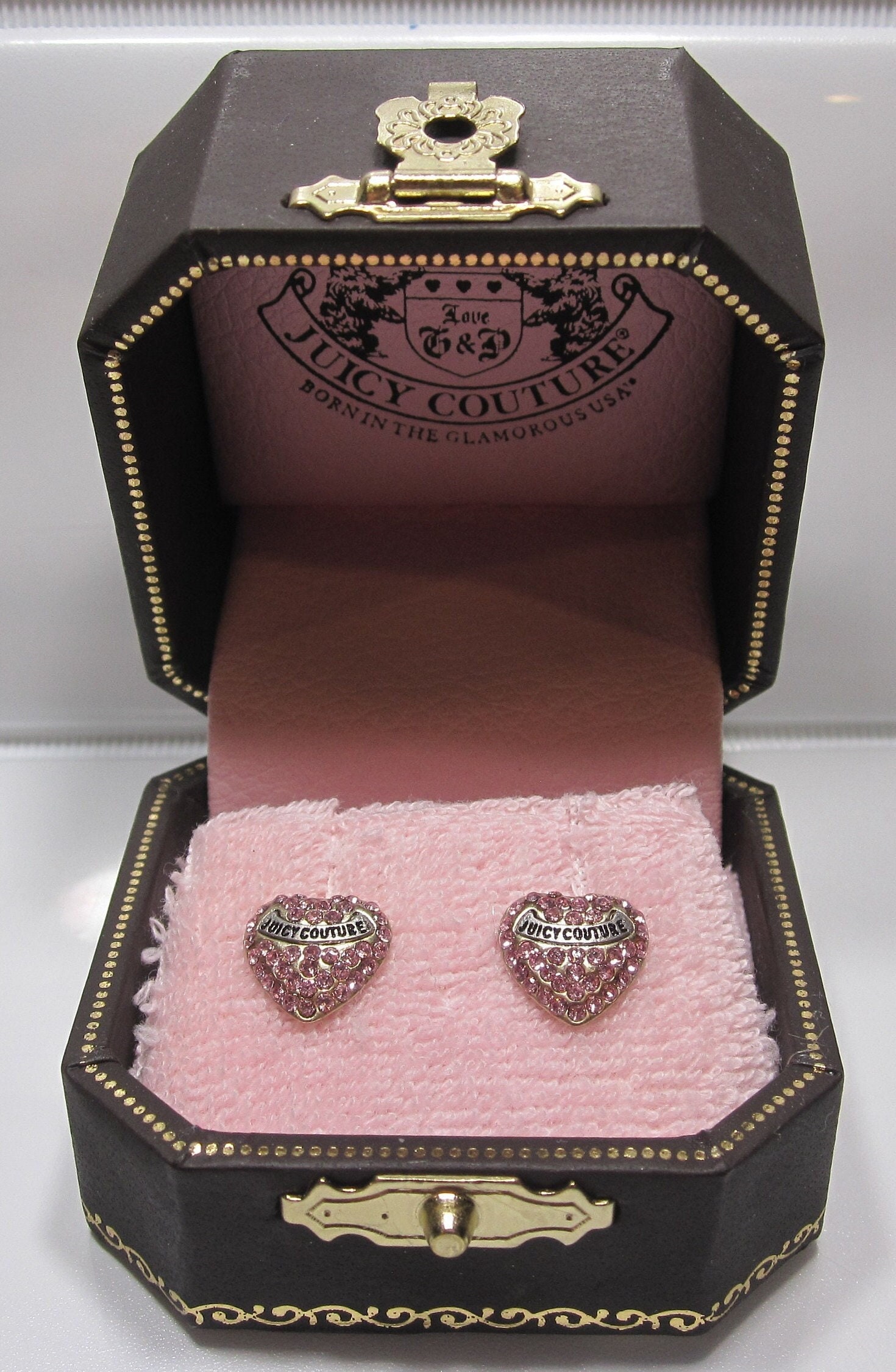 Juicy Couture Blooming Hearts Pave Heart and Enamel Flowers