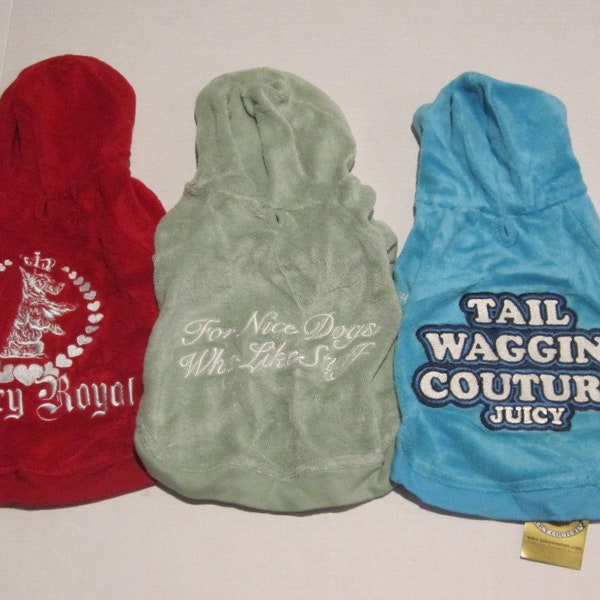 Vintage Juicy Couture Pet Apparel - Hoodies, Tees, Tank, Polos, Rain Coat - FITS ONLY 2-4lbs PETS