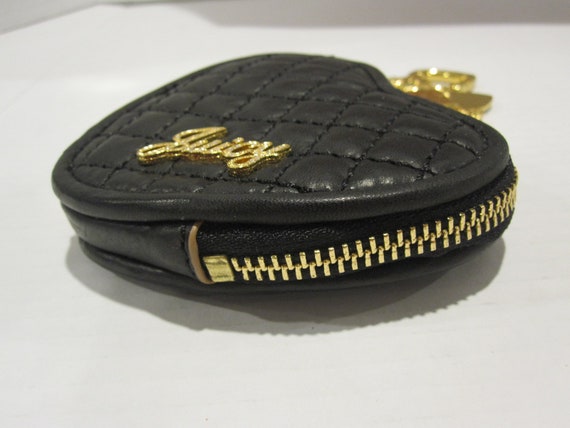 Vintage Juicy Couture Heart Shape Quilted Leather… - image 3