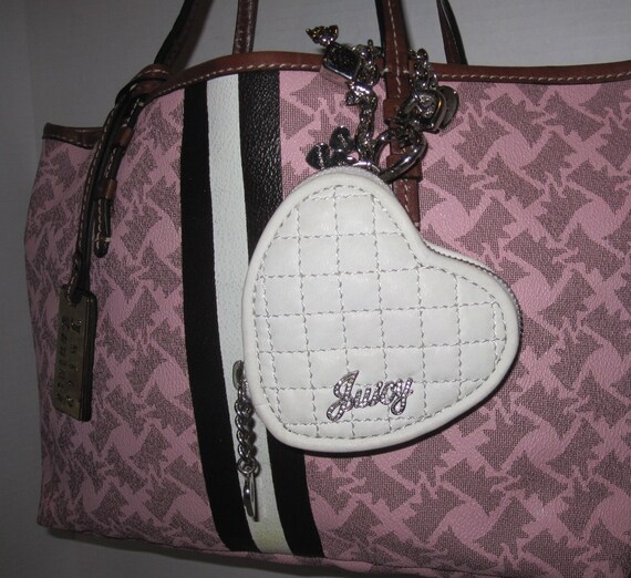 Vintage Juicy Couture Heart Shape Quilted Leather… - image 7