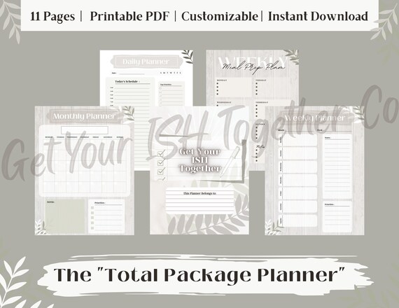 Sage Minimalist Printable Planners for Daily Routines - Etsy