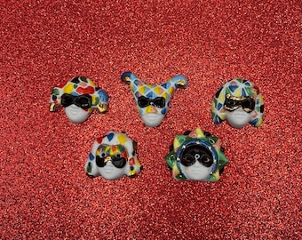 Mini Carnival Masks Harlequin Costume Party Festival Carnival Jester Joker Masquerade Drama Parade Faces Dollhouse Miniatures Feves A1PP