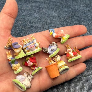 Tiny the Tail of Peter Rabbit Beatrix Potter Figurines: Mittens Kittens ...