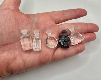Tiny Glass Perfume Bottles: Luxury Decanter Parfum Cologne Bottle Porcelain Dollhouse Miniatures French Feves  G13