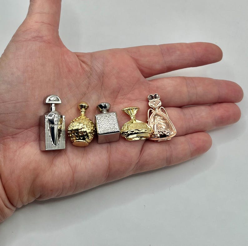 Tiny Fancy Perfume Bottles: Golden Silver Rose Gold Parfum Cologne ...