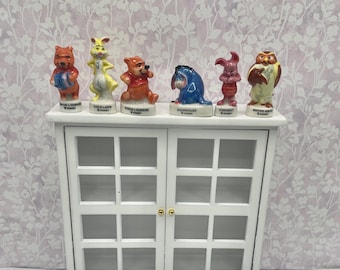Tiny Winnie the Pooh and Friends Figurines: 6 Piece Set 100 Acre Wood Licensed Disney Storybook  Dollhouse Miniatures French Feves M8