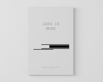 Less is more Poster avec l'icône de Farnsworth House - téléchargement numérique